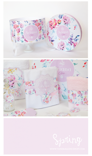 Trusou de botez pentru fete cu flori mov de primavara, Hello, Spring! 6